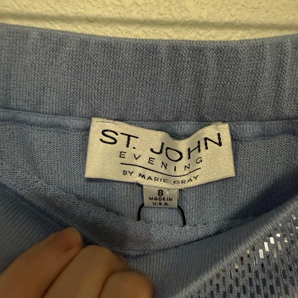 COPY - St. John Blue Sequin Women's Jacket and Skirt - Picture 3 of 7